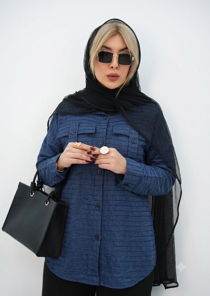 شومیز کرکره ای جیب صلیبی سایز۳۶ تا۴۴